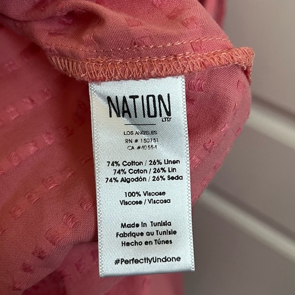 Nation Peppa Ruched Linen-Blend Sundress in Pink Size Small - Picture 9 of 10